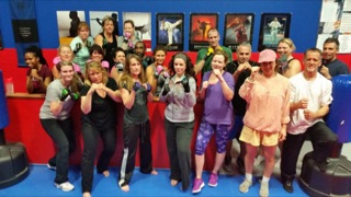 Students taking part in a cardio workout