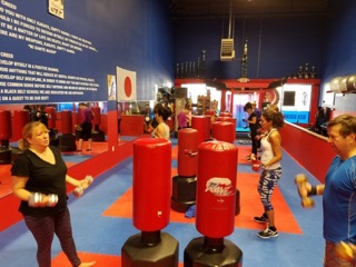 Students completing a fitness circuit