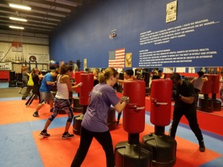 Group fitness class training