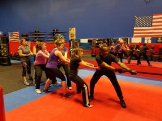 Cardio class group exercise
