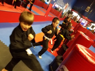Children practicing karate at Williams Martial Arts