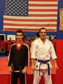 Two Williams Martial Arts students standing in the dojo